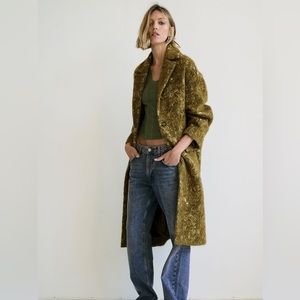 Zara Limited Edition Mohair Jacquard Coat M-L